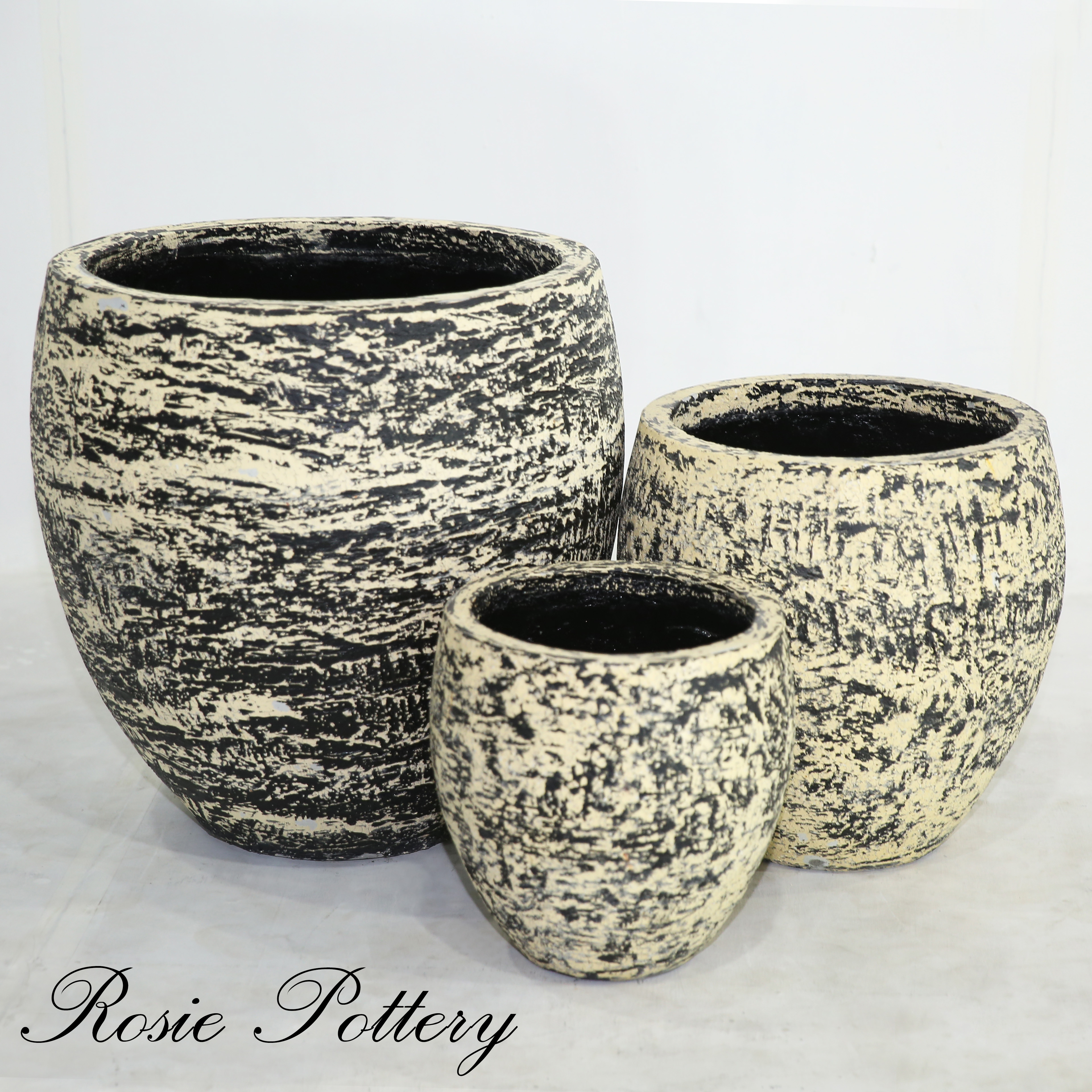 Vietnamese natural painted pottery cement plant pot from rosie manufacturer supplier of concrete planter (grc)